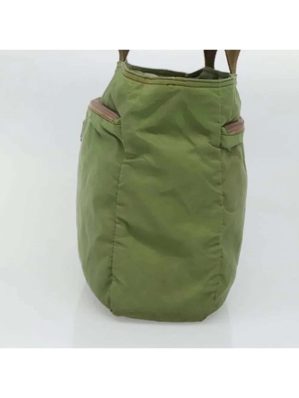 Authentic PRADA Shoulder Bag Nylon Khaki Silver - Picture 11 of 16